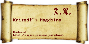 Krizsán Magdolna névjegykártya