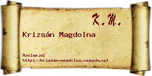 Krizsán Magdolna névjegykártya