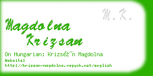 magdolna krizsan business card